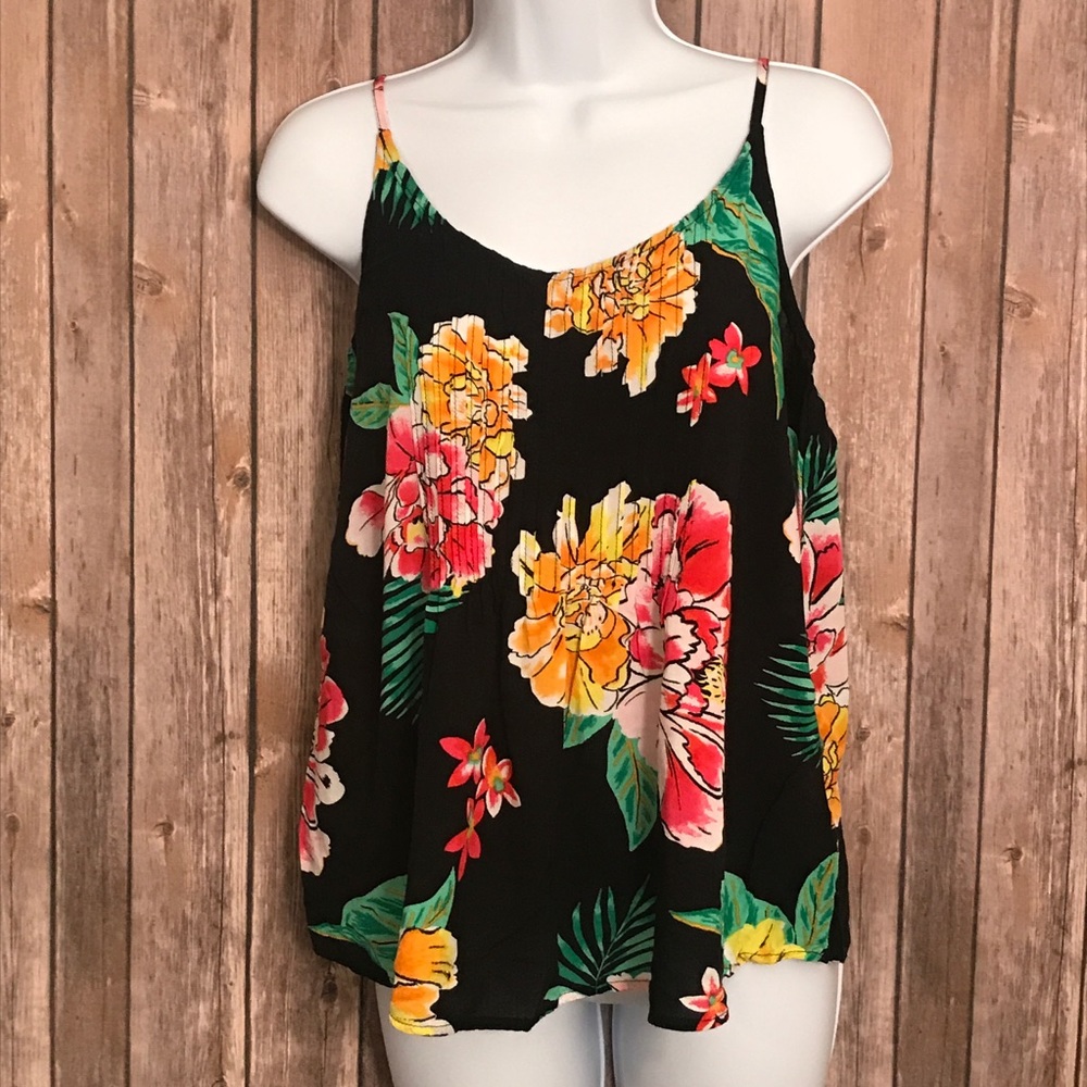 Black Floral Tank